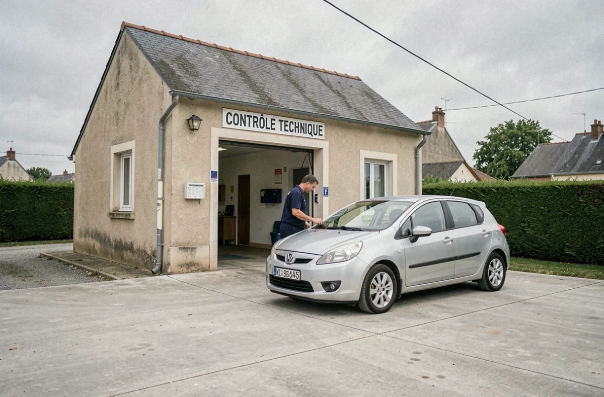 Centre Artois Contrôle Technique Auto à Sainte-Austreberthe, technicien inspectant un véhicule