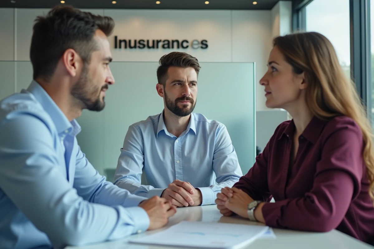 Couple en rendez-vous avec un conseiller pour changer d'assurance auto sans frais cachés