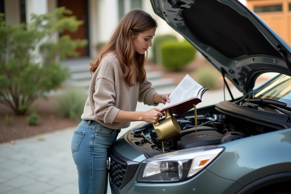 Jeune femme versant de l