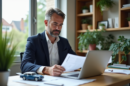 Homme d'affaires fran&ccedil;ais dans un bureau moderne